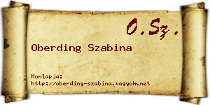 Oberding Szabina névjegykártya